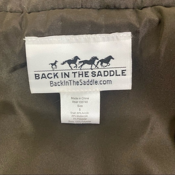 Back In The Saddle Hooded Zip Up Faux Fur Vest Size S - Picture 6 of 6